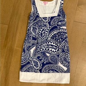 Very cute Navy and White Paisley retro shift  Dress